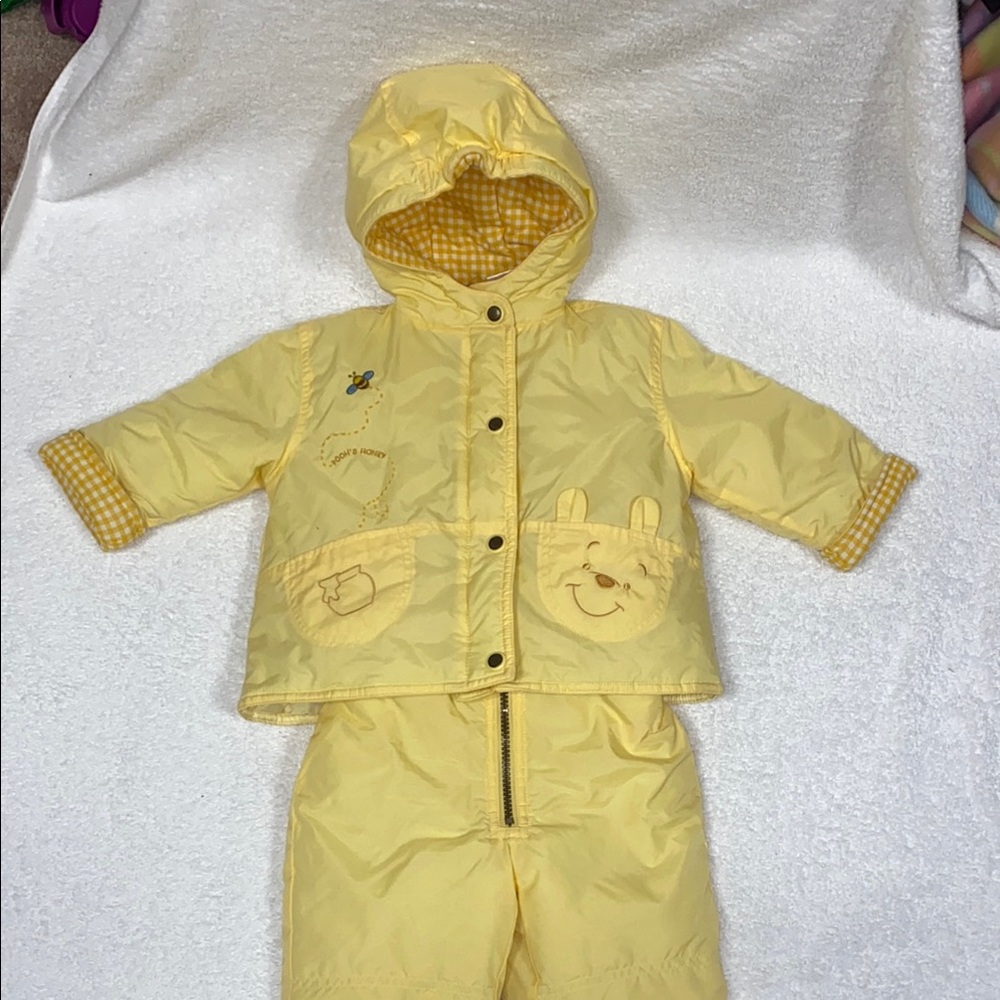 Disney baby Yellow Baby Pooh jacket and snow pants unisex 3/6m